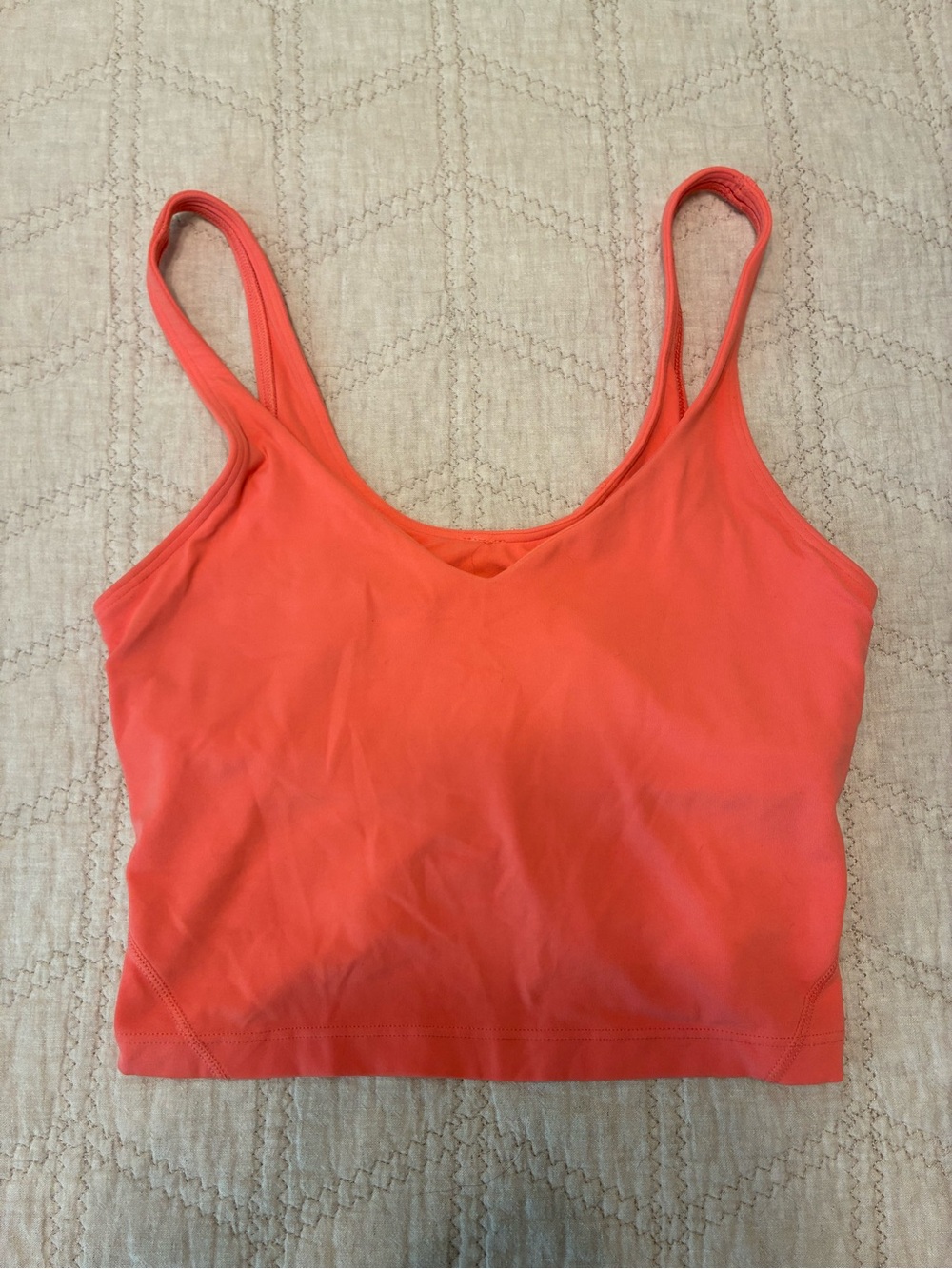 Lululemon Align Tank Coral Size 6 Nulu Built-In Bra Cropped Top